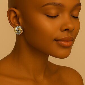 Croft & Barrow Women's Polished Dual tones Wire Designed Stud Earrings